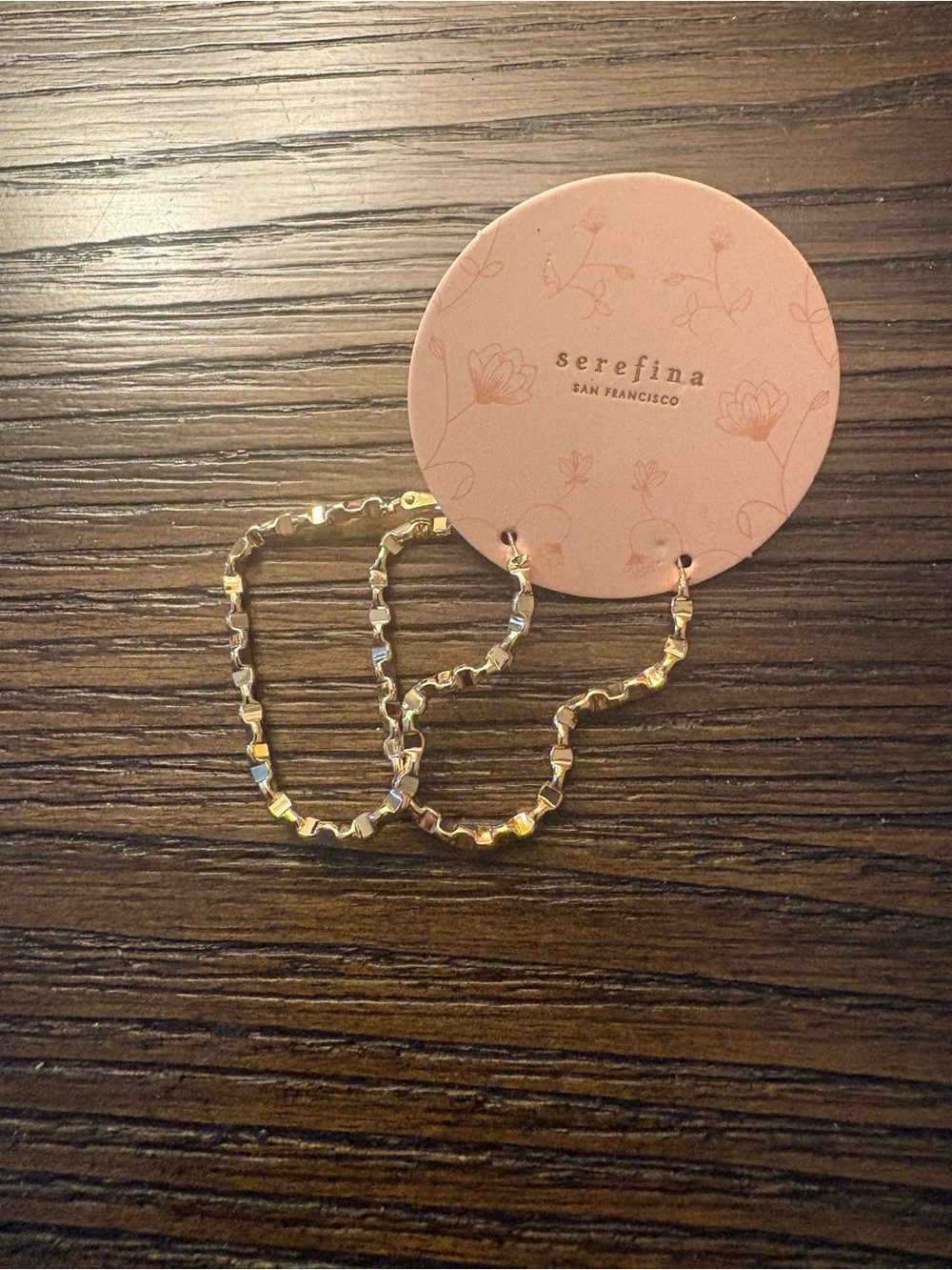 NEW Serefina Gold Textured Heart Hoop Earrings